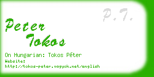 peter tokos business card