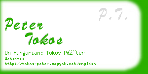 peter tokos business card